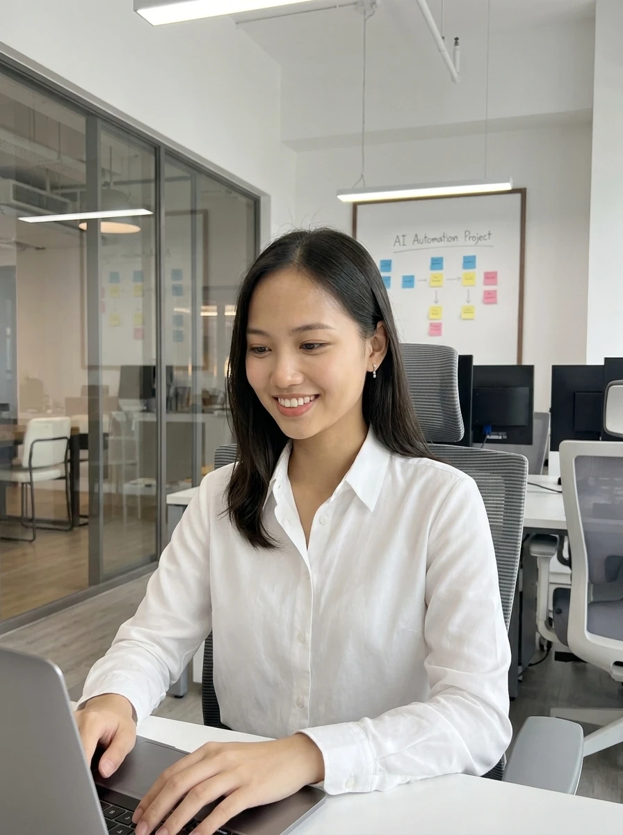KDCI AI specialist working at a modern desk setup